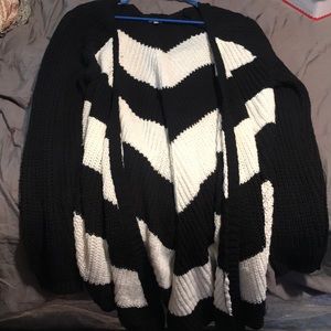 Black and White knitted cardigan